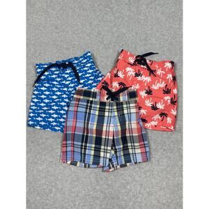 Janie and Jack Swimsuit Lots of 3 Boys Swim shorts Liner Shark Plaid Palm Tree